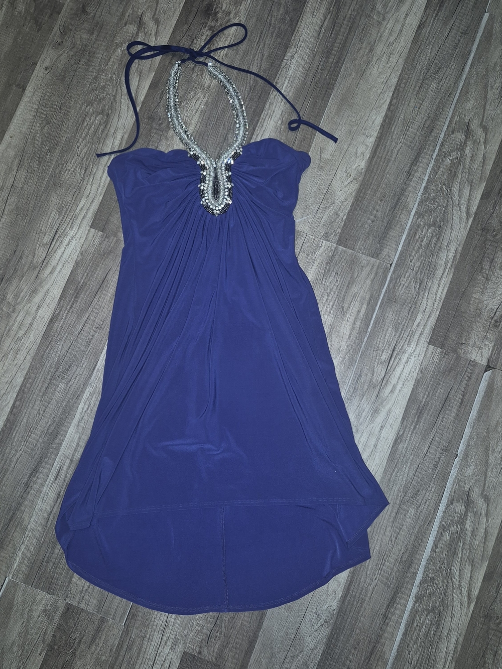 ABS by Allen Schwartz Halter Mini Dress in Cobalt Blue